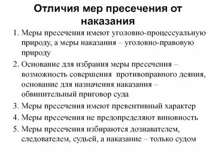 Понятие и система мер пресечения