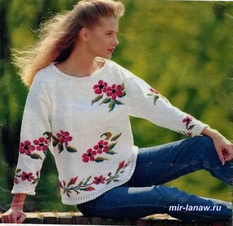 Кофты цветами спицами