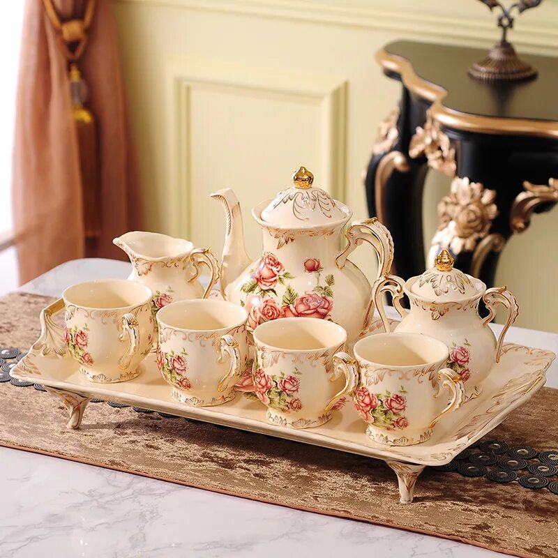 Sea tea party. Набор чайник с чашками на подносе my0880-3. Чайный сервиз порцелан. Tea set. Как переводится tea set.