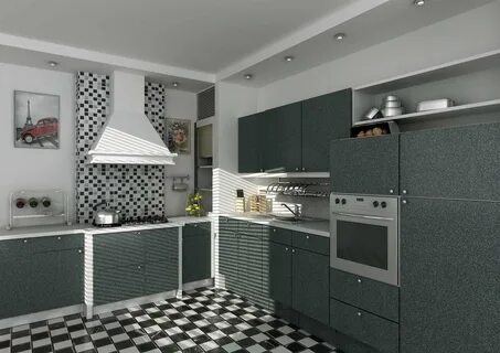 Серая кухня металлик