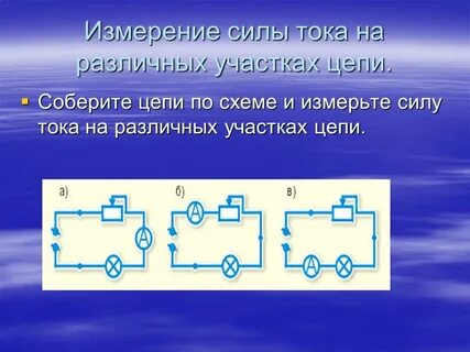 Сила тока в измерительных цепях