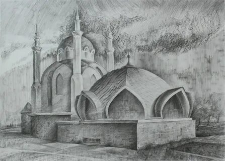 Рисунок мечети карандашом