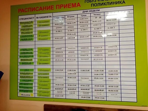 Расписание врачей взрослой поликлиники боткина. Расписание врачей в поликлинике. Расписание работы врачей в поликлинике. Расписание приема врачей в поликлинике. Часы работы терапевта в поликлинике.