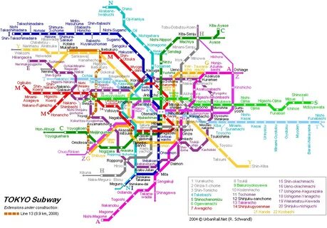 Схема в метро в токио
