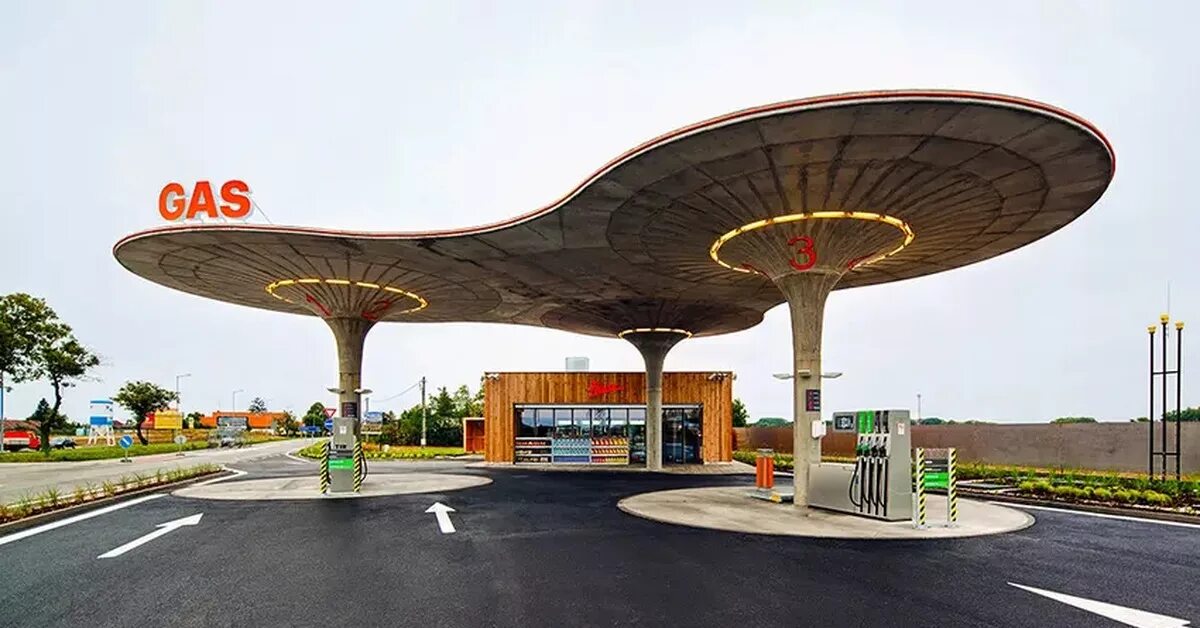 Заправочная станция "Gas Station", Baghera. Необычные автозаправочные станции. Необычные АЗС. Современная АЗС.