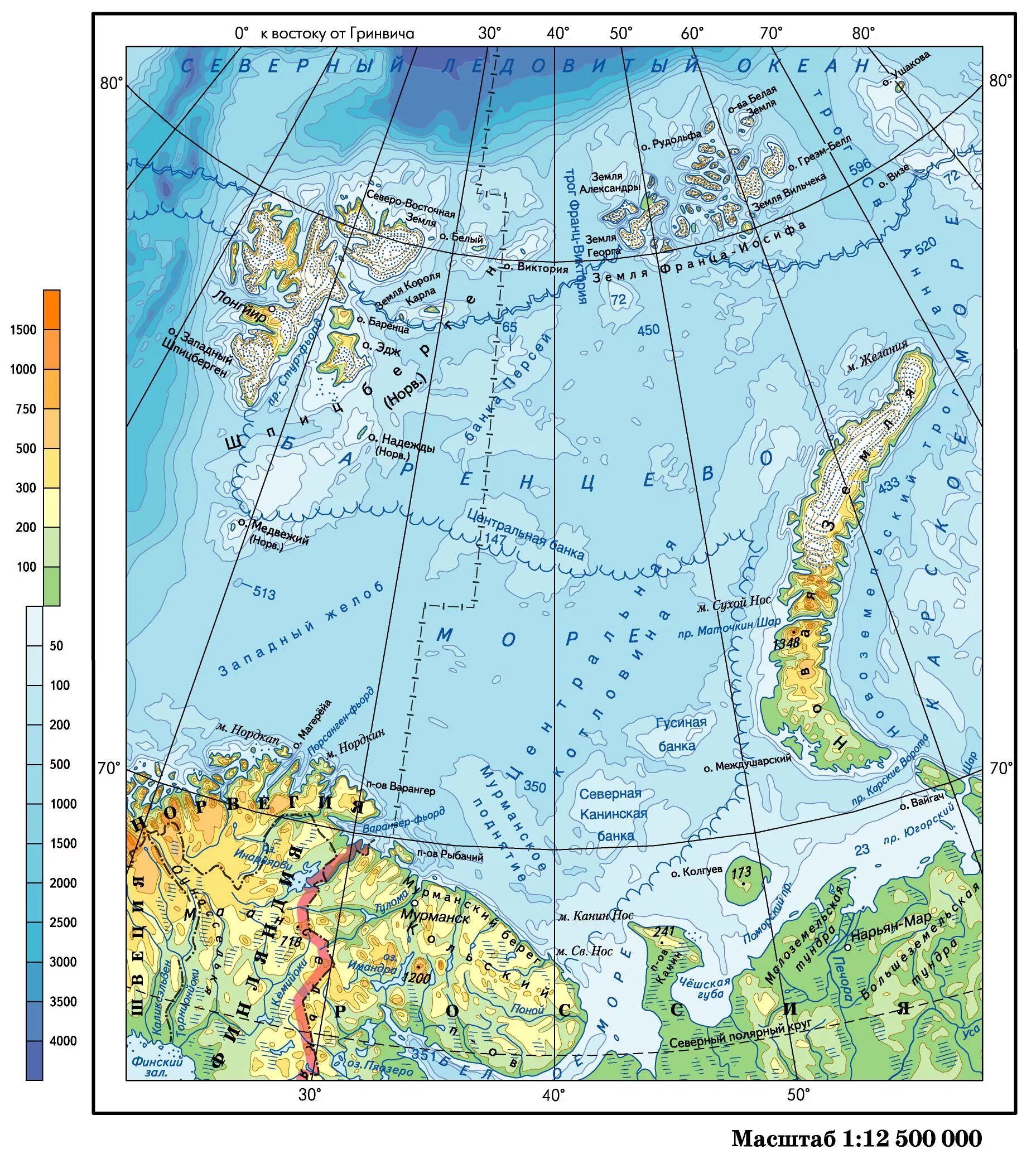 Остров россии в баренцевом море. Карта Баренцево море на карте. Крупнейший залив Баренцева моря на карте. Баренцево море на карте. Баренцево море на атласе.