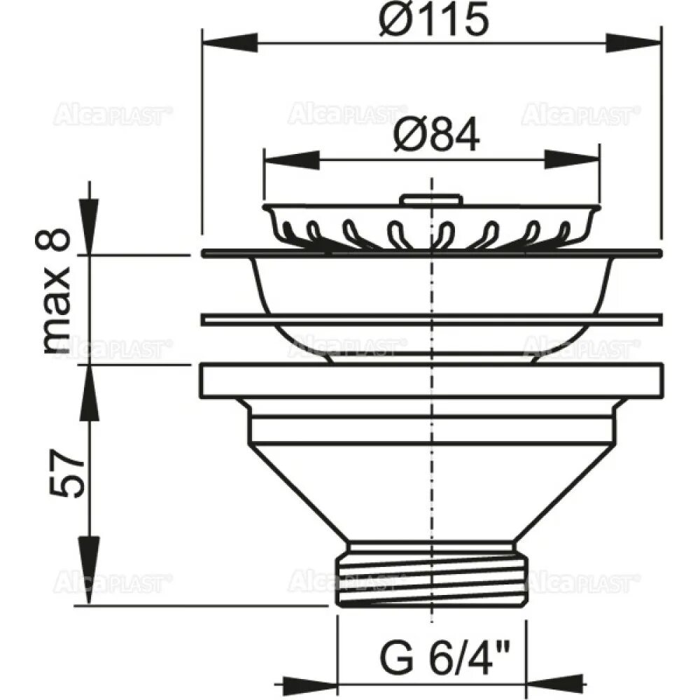 ALCAPLAST a37 водослив для мойки 6/4 с решеткой d115мм. A37 ALCAPLAST. Выпуск для кухонной мойки 3 1/2" с нержавеющей решёткой d=115мм Alca Plast a37. Донный клапан ALCAPLAST a390. Клапан для мойки купить