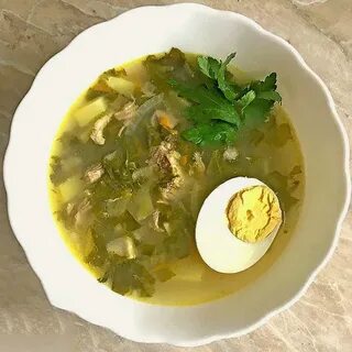 Суп с яйцом на мясном бульоне