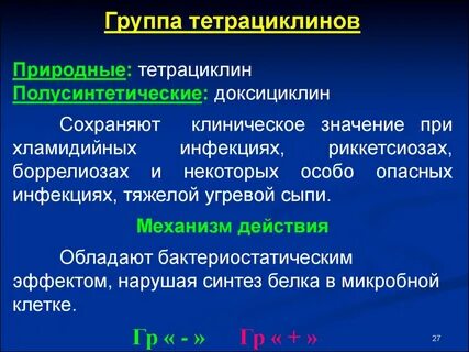 Механизм действия тетрациклинов