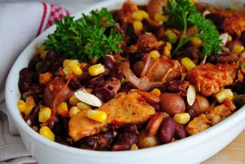 Рецепт фасоль с мясом и овощами