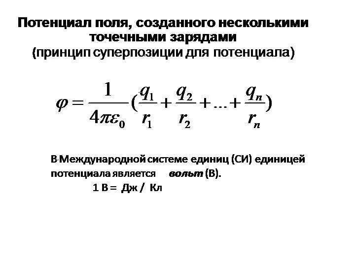 Принцип суперпозиции для потенциала электрического поля. Принцип суперпозиции для электрического потенциала. Эквипотенциальные поверхности принцип суперпозиции для потенциала. Потенциал системы точечных зарядов.