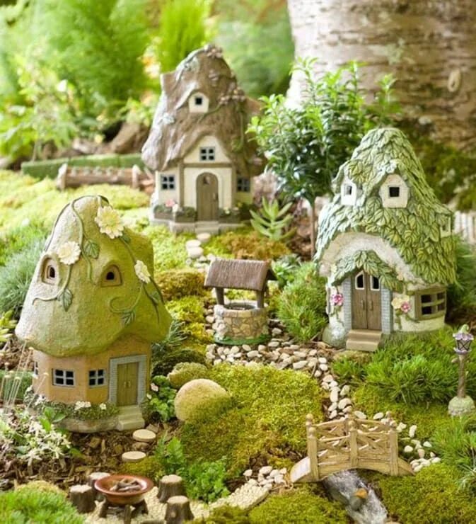 Fairy village. Сказочный домик. Домик феи. Миниатюрные домики для сада. Сказочные миниатюрные домики.