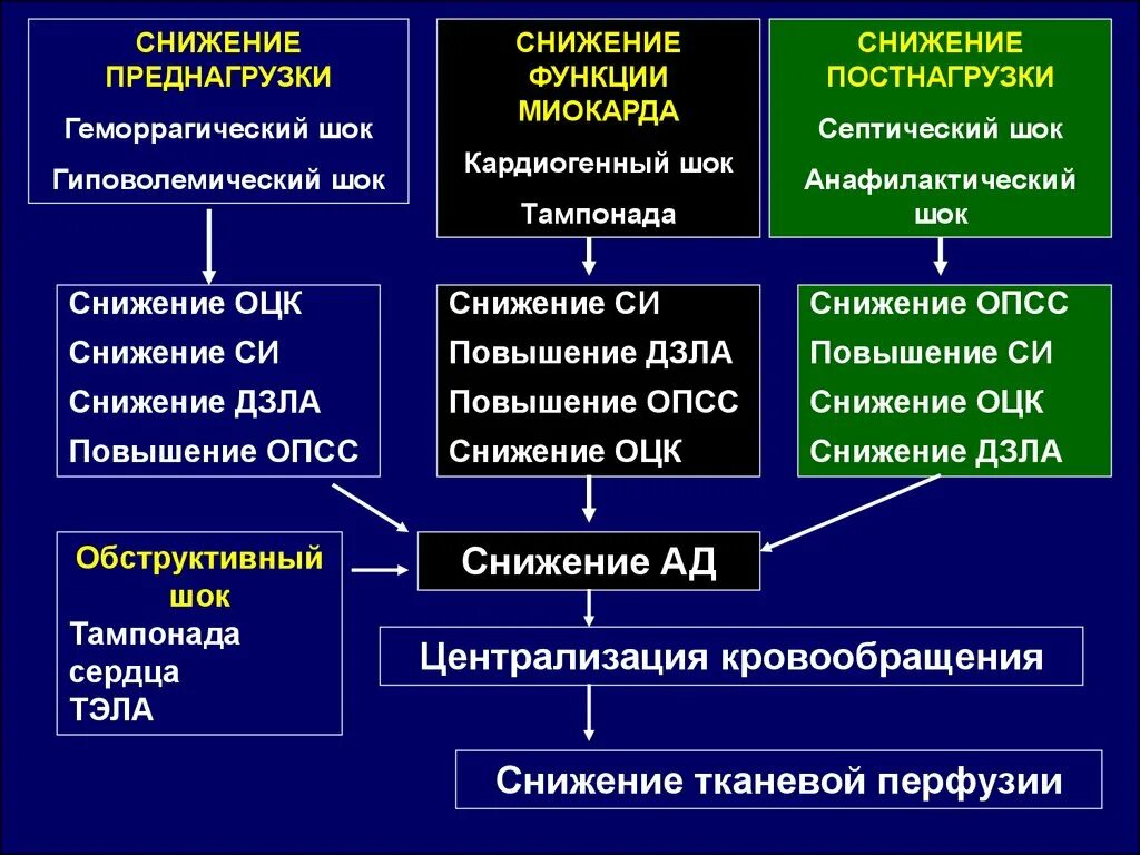 Гемодинамика шока. Патогенез сердечной недостаточности при шоке. Патогенез гиповолемического кардиогенного шока. Патогенез развития кардиогенного шока. Патогенез развития анафилактического шока.