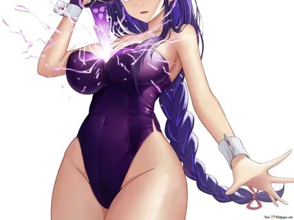 Garota gostosa Raiden Shogun Impacto de Ganshin papel de parede.