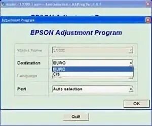Adjustment program l1300. Adjustment program l1300