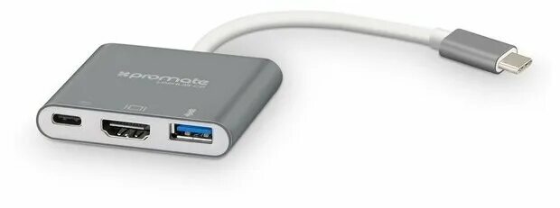 Универсальный usb c. Адаптер 3 в 1 Type-c to HDMI (4k) + Type-c + USB 3.0. Promate UNIHUB-c2 12051. USB хаб Apple.