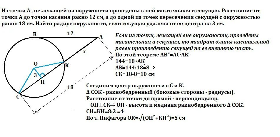 Два радиуса лежащие на одной прямой. Теорема о касательной к окружности. Касательная и секущая к окружности. Касательные и секущие к окружности. Теорема о радиусе и касательной к окружности.