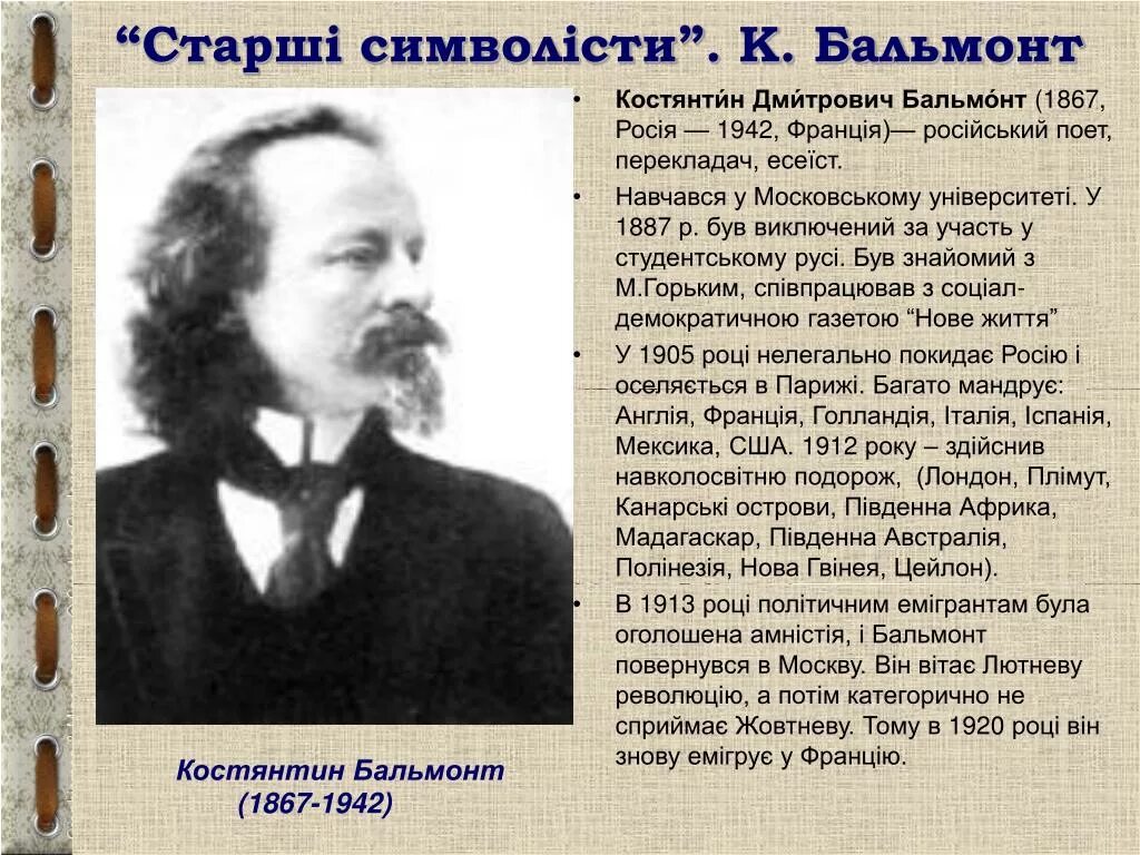 Бальмонт. К Д Бальмонт. Бальмонт биография.