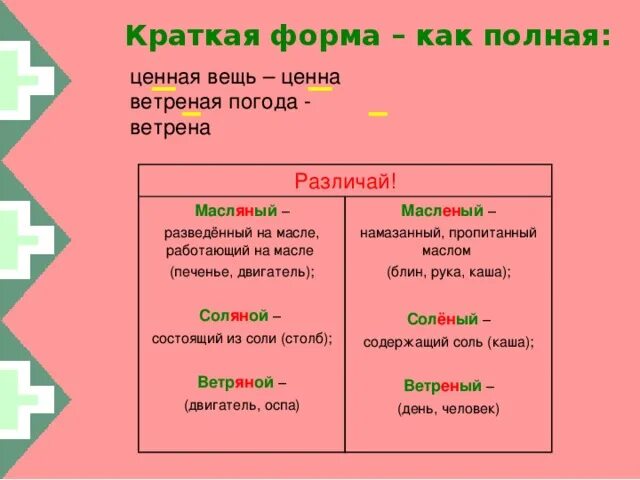 Слова в краткой форме прилагательного. Краткая форма. краткая форма прилагательного. полная и краткая форма.