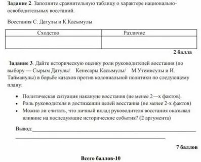 Задание 2 заполните сравнительную таблицу