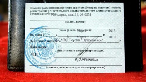 Ношение гладкоствольного оружия