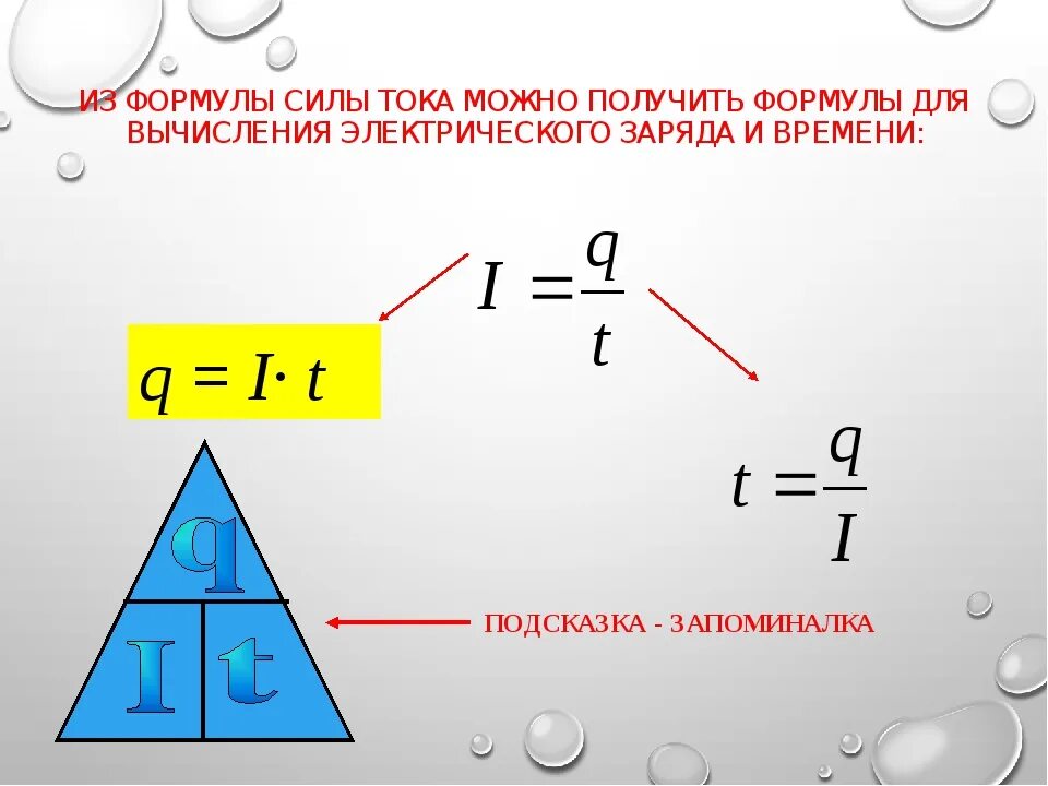 Чему равна сила тока 8 класс. Формула для расчёта силы тока физика. Формула сила тока формула. Формула нахождения силы тока. Формула сила тока по определению в физике.