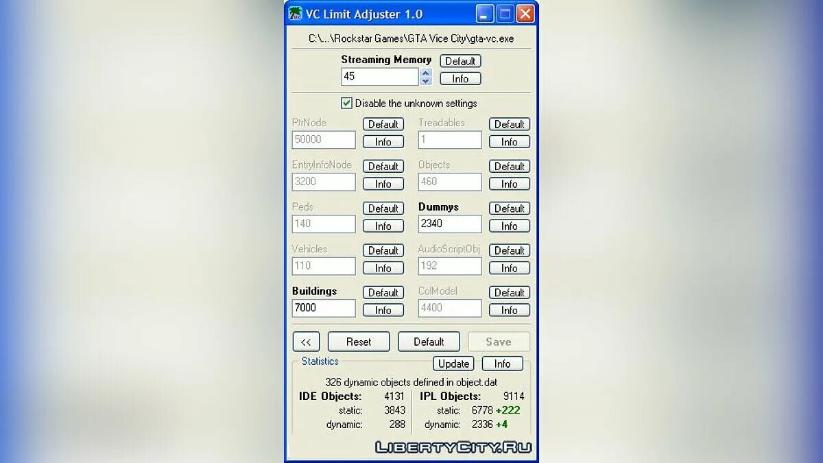 Open limit adjuster. GTA vice City limit Adjuster настройка. GTA vice City Deluxe limit Adjuster. ГТА са limit Adjuster исправление.