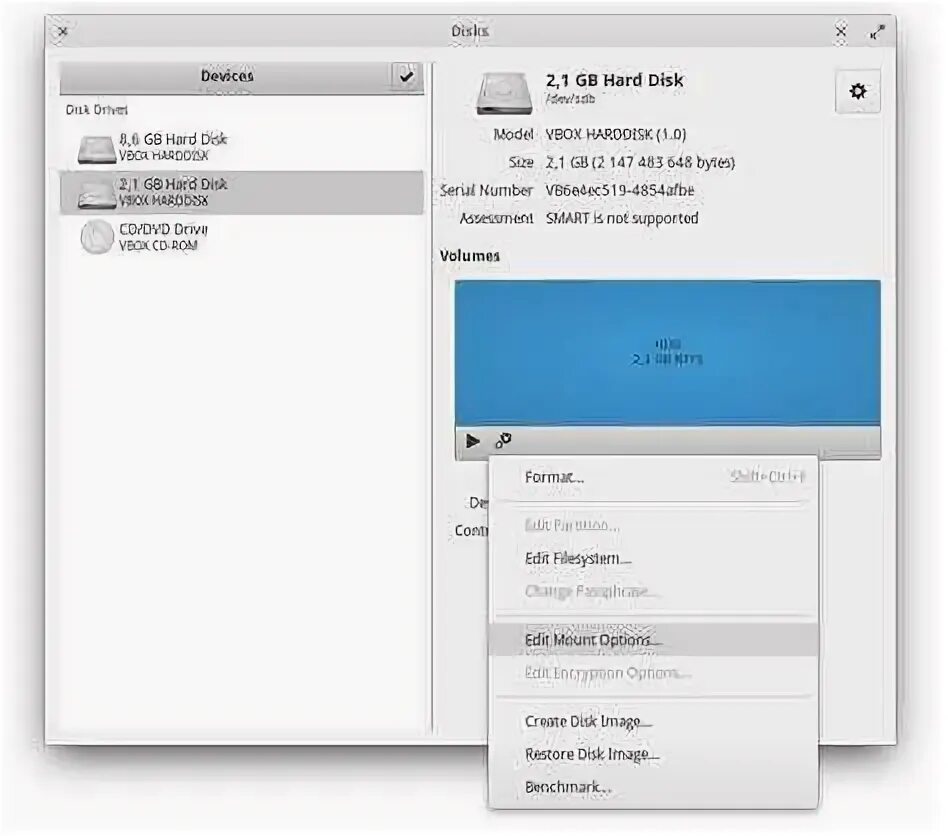 Linux смонтированные диски. Автоматическая монтировка диска linux. gnome-disk-utility notifier. вера крипт не монтирует диск.