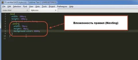 Вложенные селекторы