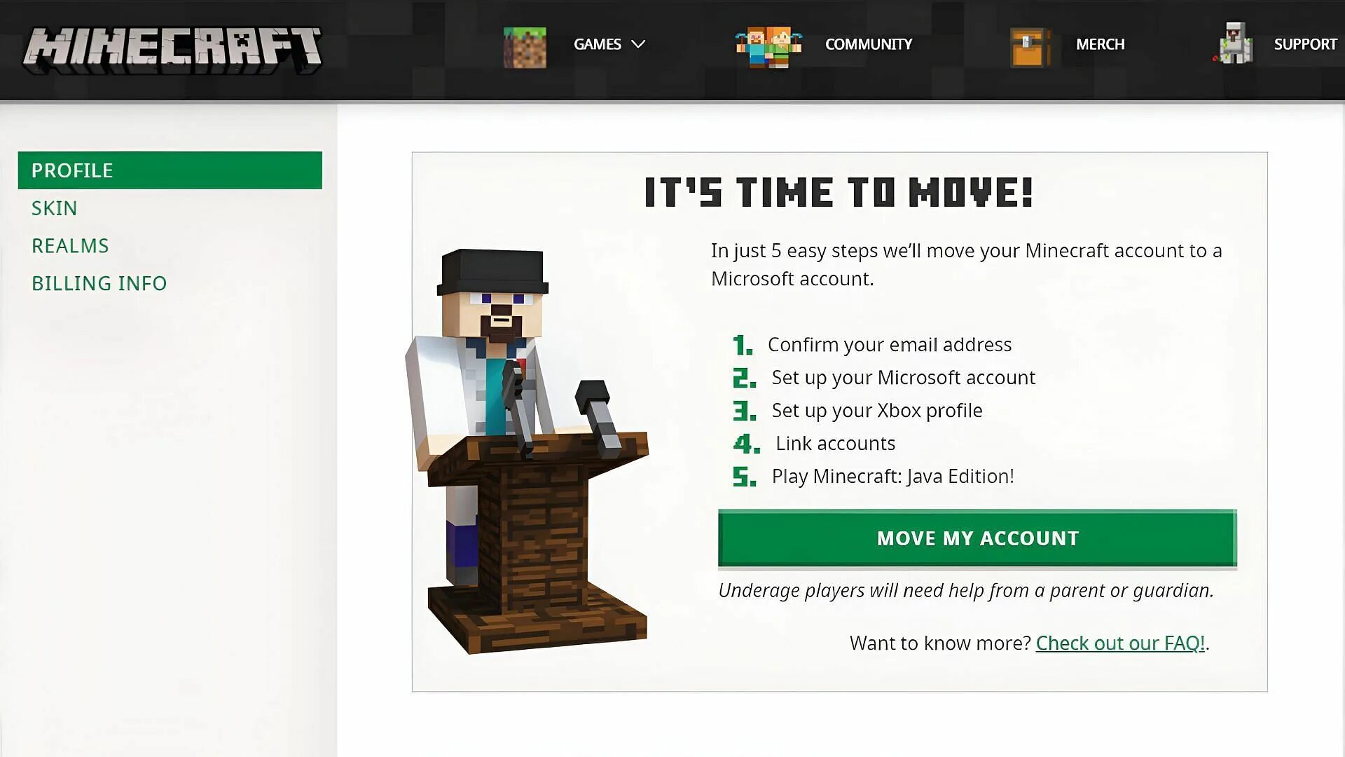 Java minecraft account