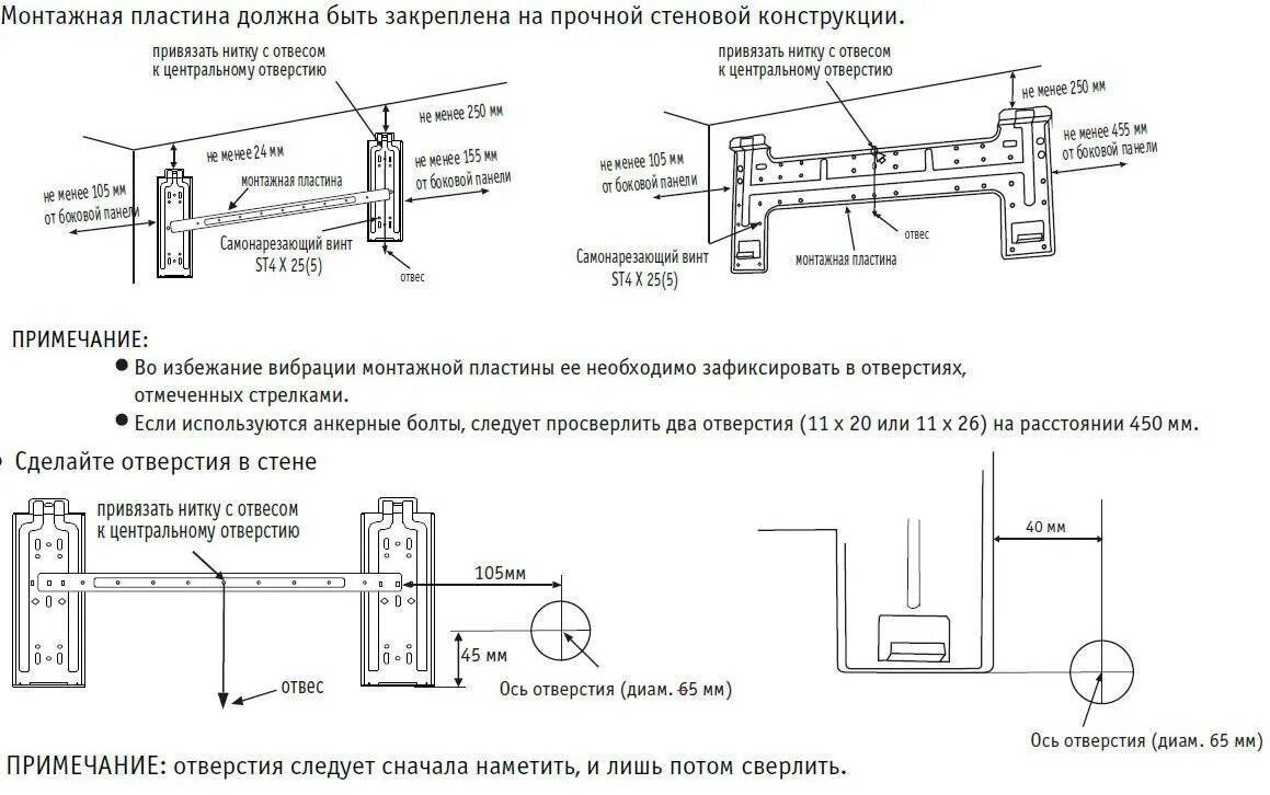 Кондиционер какое расстояние от блока. Схема крепления внутреннего блока сплит системы. Схема крепления кронштейна кондиционера. Схема монтажа внутреннего блока кондиционера. Монтажная схема подключения кондиционера.