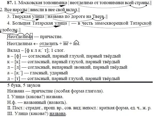 Русский 8 класс упр 87