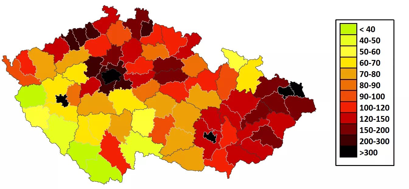 Плотность населения чехии
