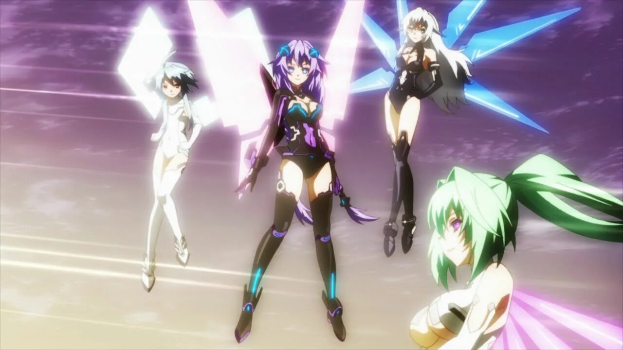 Hyperdimension Neptunia the animation. Choujigen game Neptune the animation. Green Heart Neptunia.