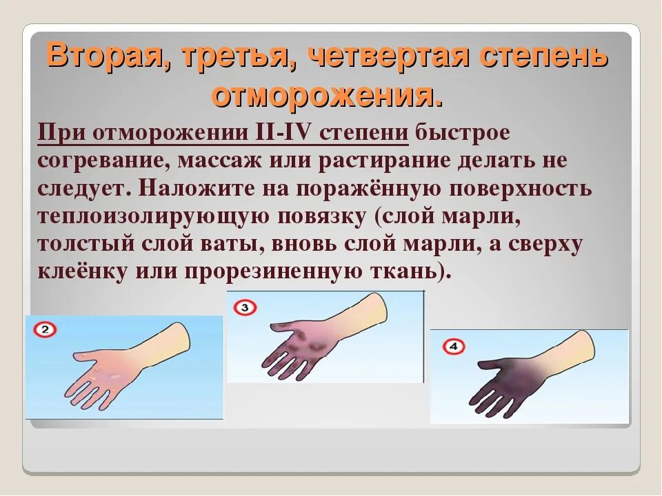 Обморожение признаки и первая помощь