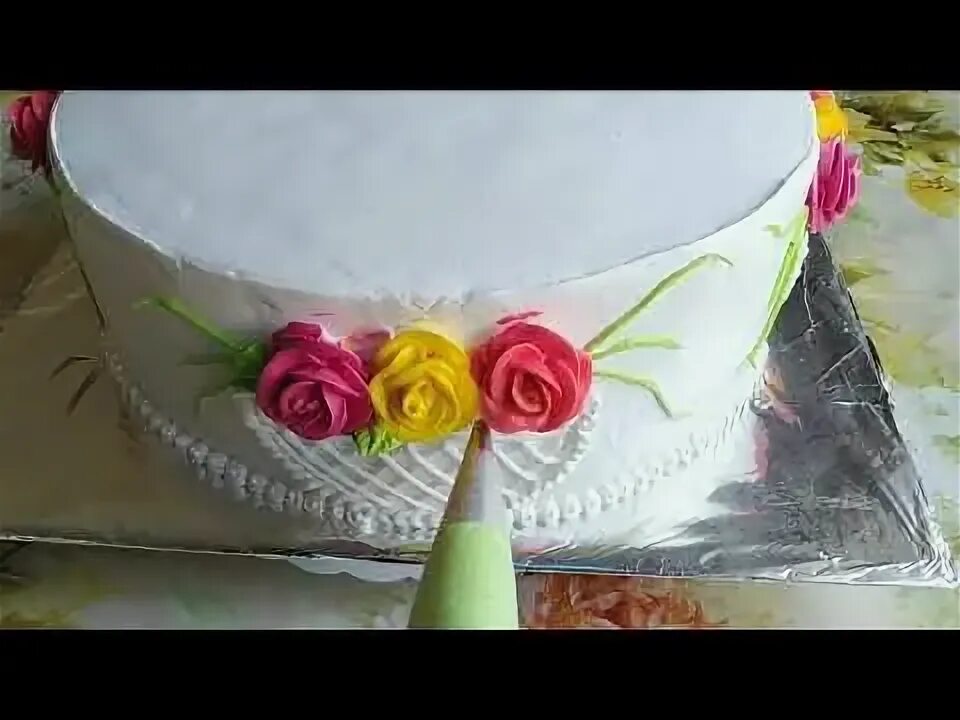 Ещё одна идея оформления тортика кремом БЗК Cake, Birthday cake, Desserts