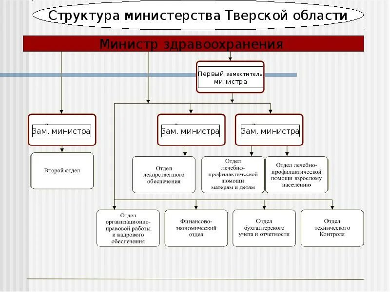 Номенклатура учреждений здравоохранения. Структура министерств Тверской области. Структура управления здравоохранением. Номенклатура мед организаций. Отчет учреждения здравоохранения