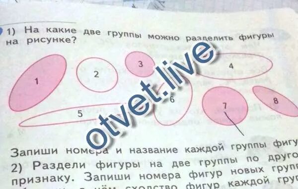 Одно общее свойство для этих фигур. Распредели фигуры на группы назови каждую группу. Их на две группы запишите. Их на две группы запишите. Разделите раздели природные явления на 2 группы запишите в таблицу.