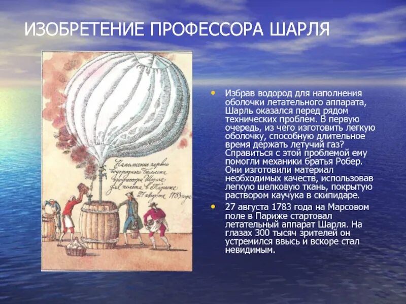 Доклад история воздухоплавания. Изобретение профессора Шарля. Воздухоплавание в изобретениях. История воздухоплавания. Воздухоплавание история возникновения.