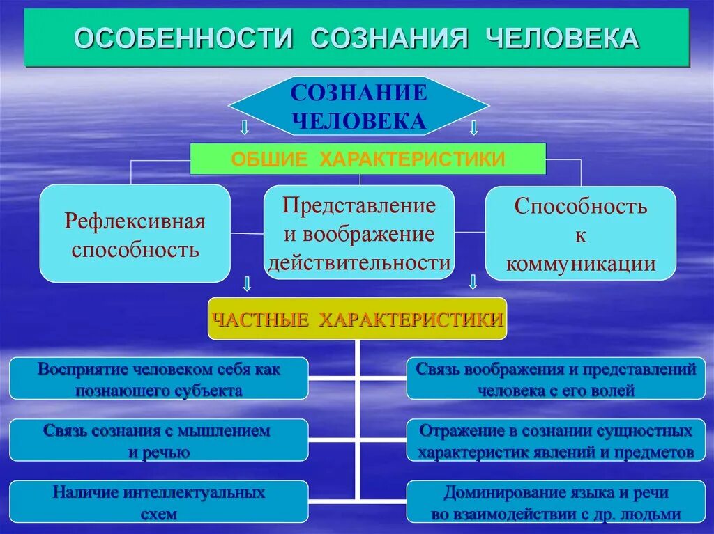 Что отражает специфику социальной природы человека. Особенности сознания человека. характеристики сознания человека. схема характеристики сознания человека. особенностью человеческого сознания является.