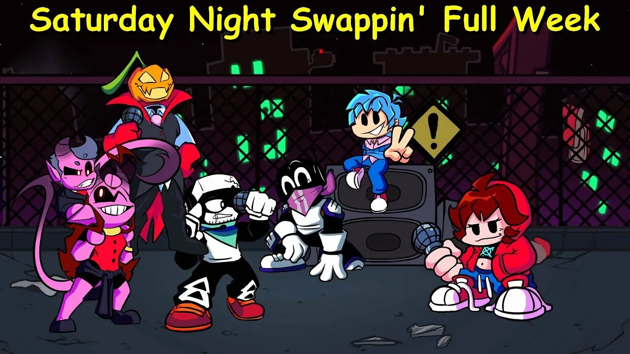 Saturday Night game. Saturday Night Swappin' Wiki. Saturday Night Swappin' Official Art. Saturday Night Swapping FNF.