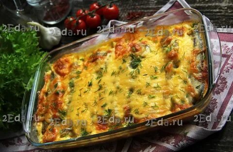 Минтай в яичной заливке в духовке