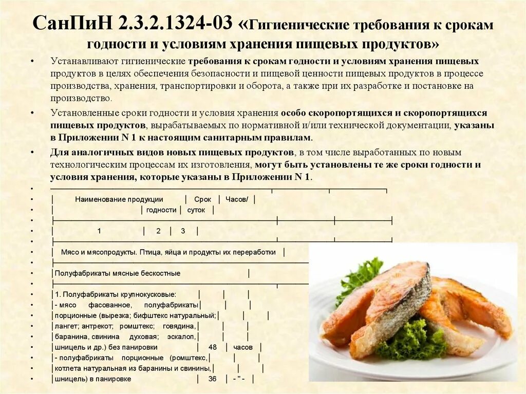 Реализация готовых блюд допускается