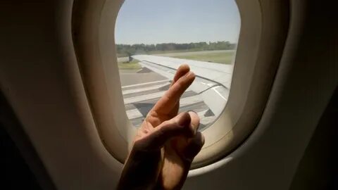 The plane took off on time