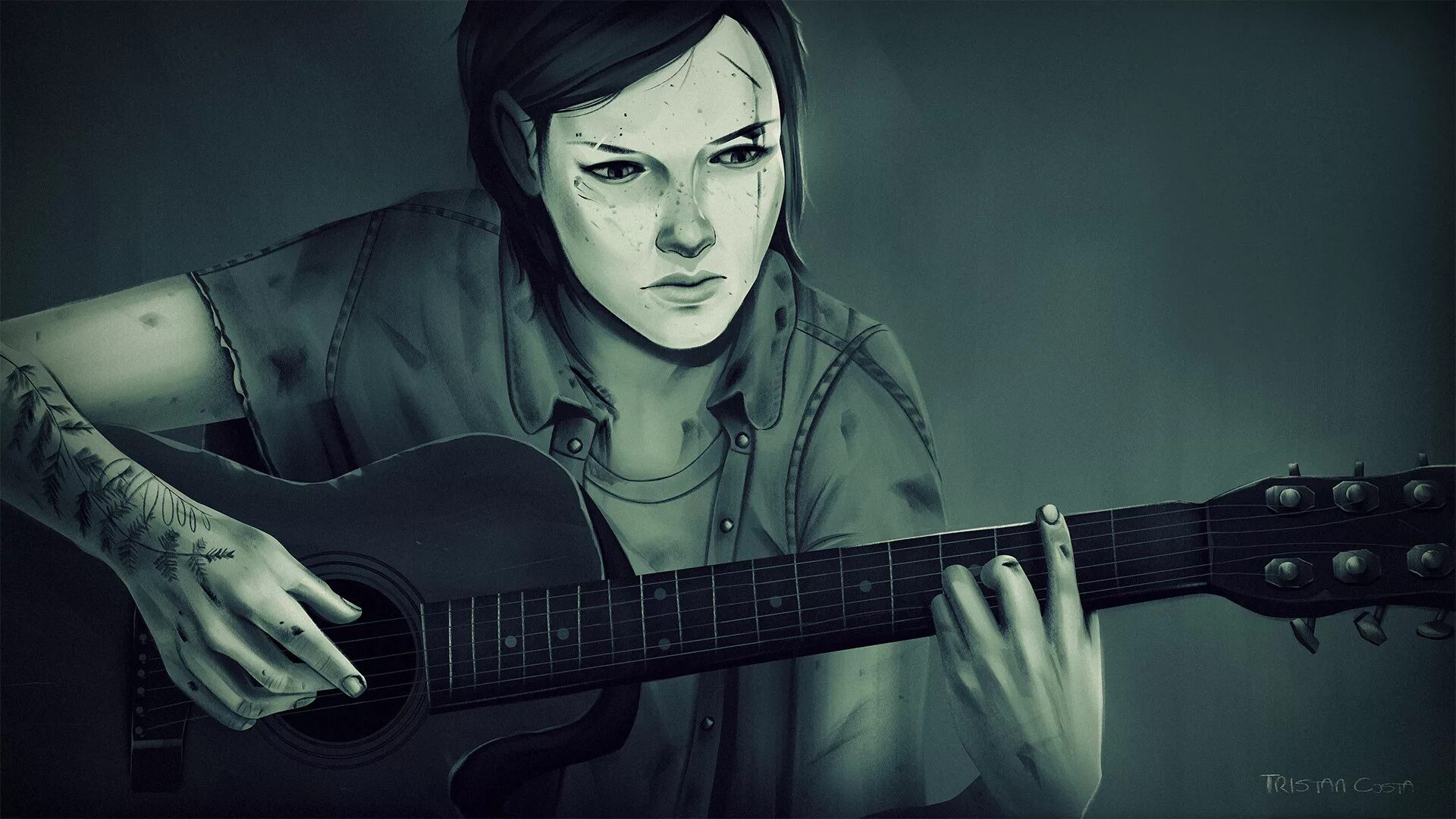 Элли the last of us. Элли с гитарой ласт оф АС 2.