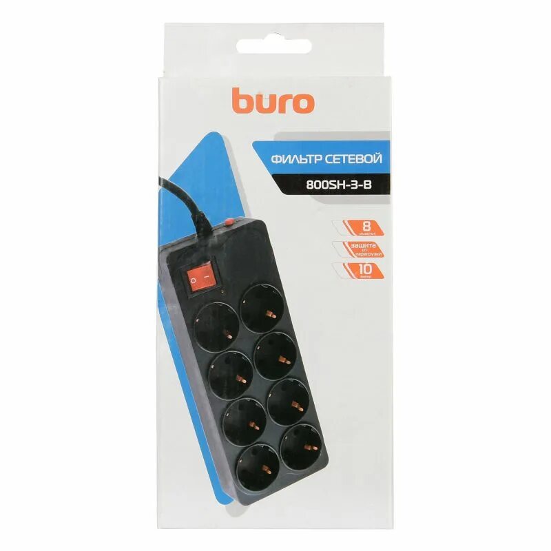 Buro 800sh. Сетевой фильтр buro 800sh-3-w. фильтр сетевой buro 800sh-3-w 3 м 8 розеток. buro 800sh-1.8-b. сет.фильтр 3м (6 розеток) buro 600sh-3-b черный (коробка).