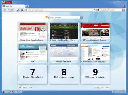 Opera окна