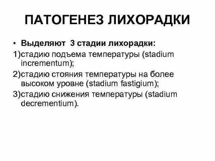 Стадии лихорадки