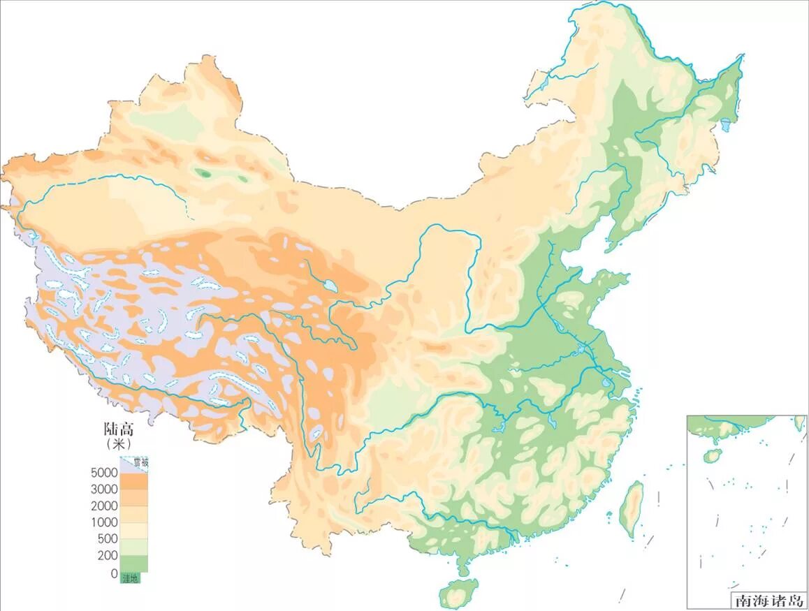 Средняя высота китайской равнины. Рельеф Китая карта. Рельеф КНР карта. Топографическая карта Китая. Рельефная карта Китая.