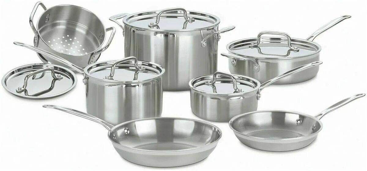 Нержавейка кухонная посуда. Кастрюля Cuisinart. Cuisinart 11-piece Cookware Set в коробках. Pots Pans Set. Алуминивий пасудқ.